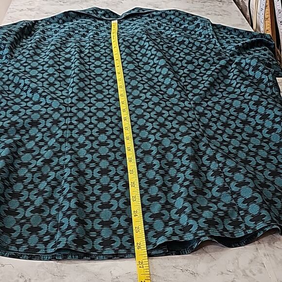 Chico's Womens Sz 16 No Iron Green Geometric 100% Cotton Fairy Button Up Top - Picture 11 of 13